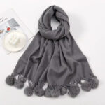 solid color cashmere Solid Color Cashmere Like Scarf With Fleece Lining For Extra Warmth