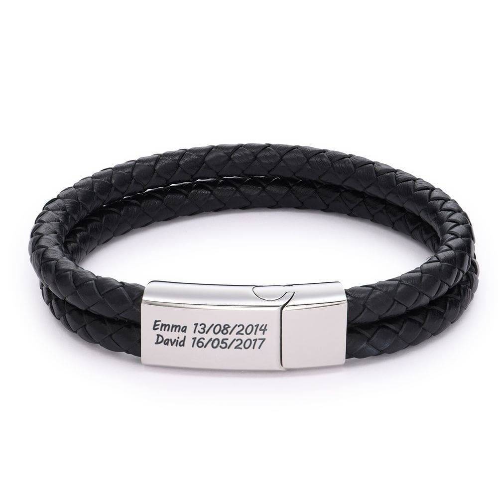 63bc8084-bf2d-4e6c-ba4f-d2514f340af2 bracelet Leather With Engraved Namegenuine Leather Mens Bracelet