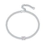 Resolute - Set With Top-quality Moissanite, Fashionable And Light Luxury Jewelry Silver Bracelet S925, Silver-plated Platinum