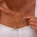 Personalized Simple Round Sun Moon XINGX Shell Coin Necklace - View 1