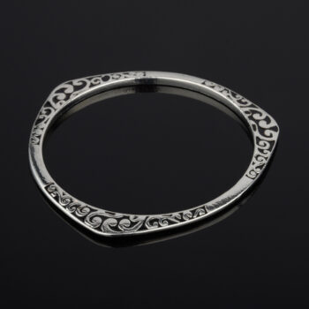 Silver bangle bracelet - View 1