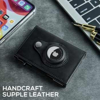 wallet Airtag Wallet Men Smart Wallet Slim Minimalist RFID Front Pocket Wallet With Airtag Holder Metal Money Card Holder ,Ai