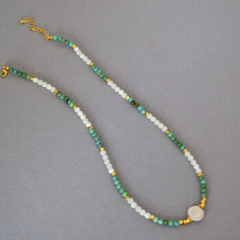 Retro Turquoise Bead Necklace With A Simple Elegant Vibe - View 2