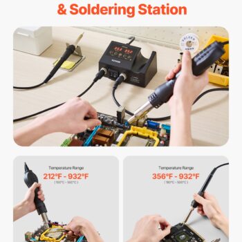 2-in-1 Hot Air Rework Station & Soldering Station, 750W Digi - View 2