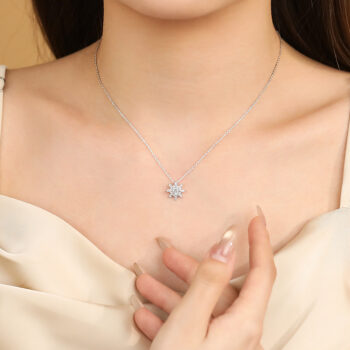 Personalized Color-Changing Snowflake Necklace For Women - View 2