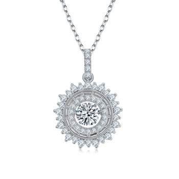 Set With Top-quality Moissanite, This Luxurious And Fashionable Light Luxury Trend Jewelry Necklace Pendant Is Made Of S925 Silver Electroplated With Platinum