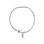 silver bracelet Simple Sterling Silver Small Plate Wrapped With Cat And Fish Eating Bracelet