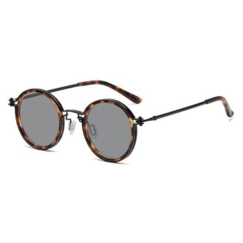 Mens Round-Frame Punk-Style Metal Sunglasses - View 2