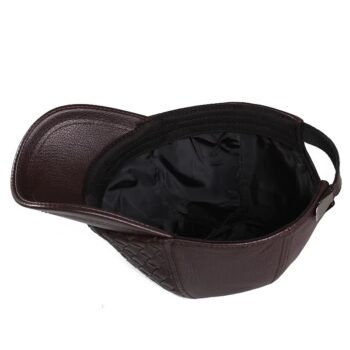 New Mens Genuine Leather Winter Hat Goat-skin Baseball Cap
