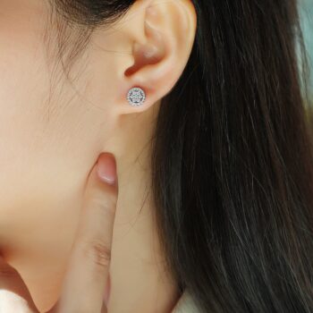 silver earrings - View 1