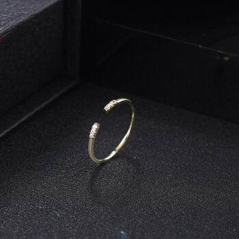 European And American Simple Carbink Thin Open-end Bangle Ring - View 2