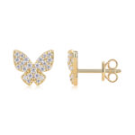 Golden Feather Butterfly - Premium Moissanite Luxury Fashion Light Luxury Jewelry Silver Stud Earrings S925 Silver Electropla