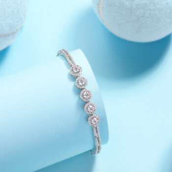 0.3-carat Luxury And Fashionable Light Luxury Trend Jewelry Silver Bracelet Set With Top-quality Moissanite, S925 Silver Elec