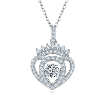 Set With Top-quality Moissanite, This Luxurious And Fashionable Light Luxury Trend Jewelry Necklace Pendant Is Made Of S925 Silver Electroplated With Platinum