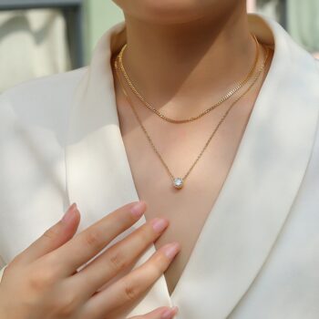 1-carat Luxury Fashion Minimalist Trend Jewelry Silver Pendant Necklace With Top-quality Moissanite, S925 Silver Electroplate