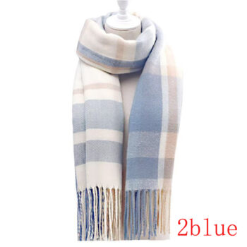 thick warm polyester Couple Winter Scarf - Thick Warm Polyester Tassel Shawl Wrap, 180x70cm Unisex Scarves For Women & Men, C