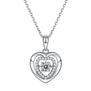 Set With Top-quality Moissanite, This Luxurious And Fashionable Light Luxury Trend Jewelry Necklace Pendant Is Made Of S925 Silver Electroplated With Platinum
