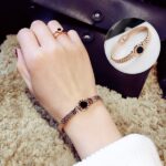 Rose Gold Bracelet Carving Roman Numeral Lover Cuff Bracelet Bangle Jewelry Stainless Steel Bracelet - View 1