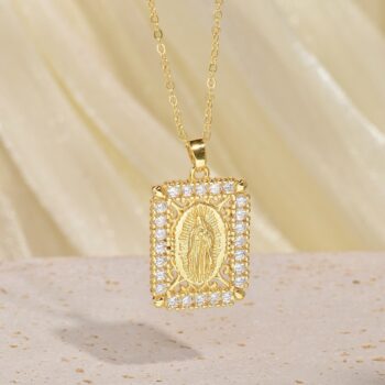 necklace European And American Standing Statue Of The Virgin Mary Necklace