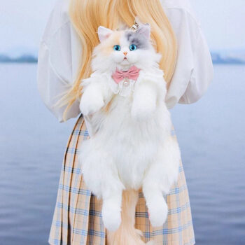 Simulation Calico Cat Backpack Cute Kitten Plush - View 1