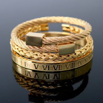 Bangle Braided Bracelet Men's Gold Titanium Steel Bracelet Bracelet - View 1