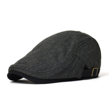 Mens Fleece-Lined Beret For Fall And Winter Warm And Cozy