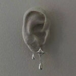 Sterling Silver Needle Star River Evening Stud Earrings Female Three-dimensional Star Smart Water Drop - View 1