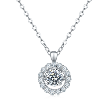 Set With Top-quality Moissanite, This Luxurious And Fashionable Light Luxury Trend Jewelry Necklace Pendant Is Made Of S925 Silver Electroplated With Platinum