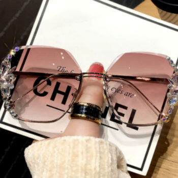 rhinestone sunglasses frameless - View 1