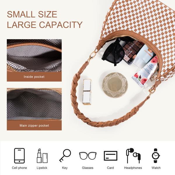 7bcf2ba8-5585-4ca4-9c66-c481a515562e Women Woven Hobo Handbag For Women Fashion Vegan Leather Tote Bag For Women-Brown - View 4