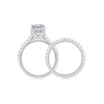 silver ring Octagonal Moissanite Double Rings Set With Top-quality Moissanite Luxury, Fashionable And Light Luxury Jewelry Si