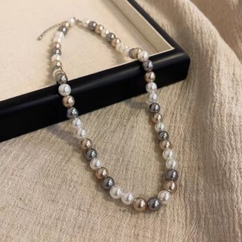necklace Womens Mixed-Color Glass Pearl Necklace Jewelry