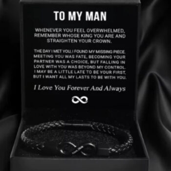 Stainless Steel Black Handmade Leather Men's Bracelet - View 1