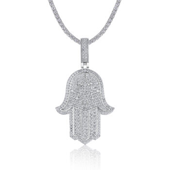 Set With Top-quality Moissanite, This Luxurious And Fashionable Light Luxury Trend Jewelry Necklace Pendant Is Made Of S925 Silver Electroplated With Platinum