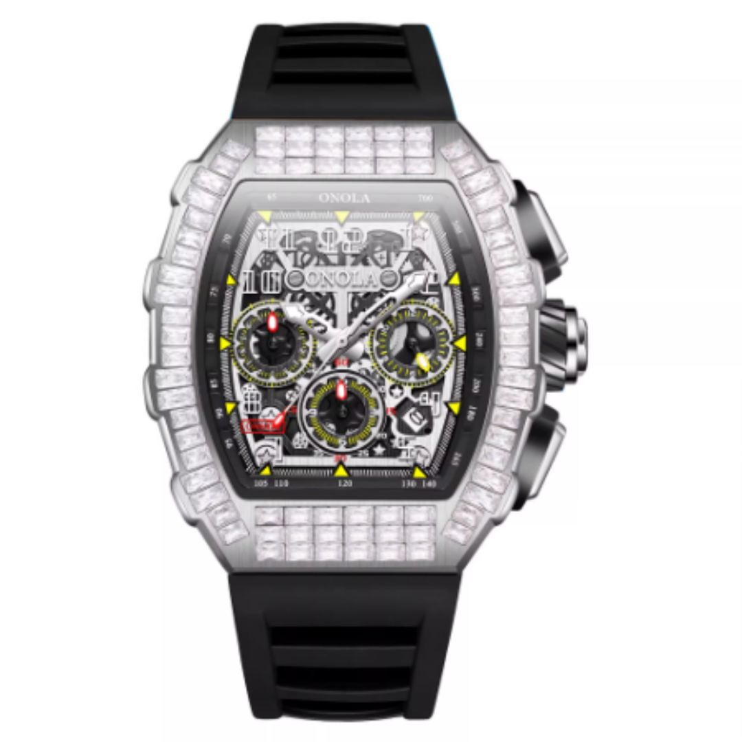 8073b8c9-d010-4712-b8d9-1f65d38db67c Men's Luxury Square Diamond Watch With Star Pattern - View 3