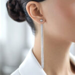 silver earrings - View 1