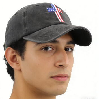 jesus hat 2pcs Christian American Flag Cross Baseball Cap Adjustable Embroidered Jesus Hat Patriotic Religious Gift For Men W