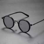 round frame punk Mens Round-Frame Punk-Style Metal Sunglasses