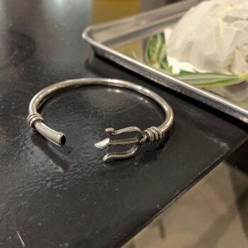 Silver Retro Bangle Bracelet - View 2