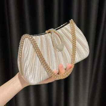 2025 satin pleated 2025 New Satin Pleated Evening Bag For Women