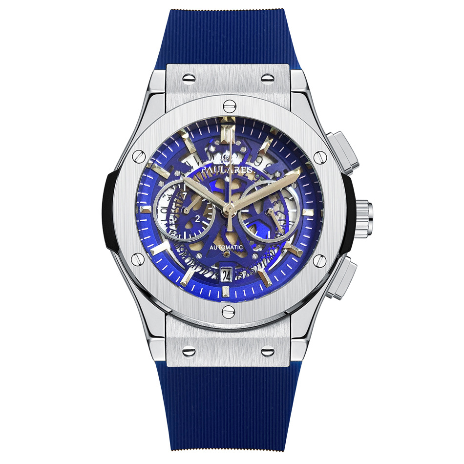 83de7914-a4ef-47fc-bddd-96058b295139 Multifunctional Rubber-Strap Quartz Stopwatch Mens Watch - View 2