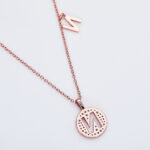 silver necklace One Of The 26 Letters, N, Set With Top-quality Moissanite, Luxurious And Fashionable Light Luxury Trend Jewel