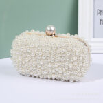 Women's Pearl Dinner Bag Soft Surface Lock Clutch - View 1