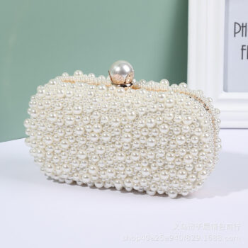 Women's Pearl Dinner Bag Soft Surface Lock Clutch - View 1