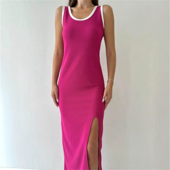 Womens Camisole Dress Mid-Length Split Dress - View 2