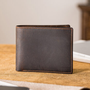 Handmade Wallet Made From Premium Full-grain Cowhide A Simple Vintage-style Billfold - View 1