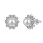 Japanese And Korean Cross-border 925 Sterling Silver Stud Earrings Women's Pearl High Sense - View 1