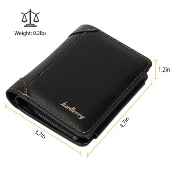 1Pc Men Leather Wallet ID Card Holder Purse Trifold Clutch Money Zipper With ID Window 14 Credit Card 1 ID Card - View 2