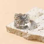 ring Vintage Floral And Leaf Open-band Personalized Fashion Ring
