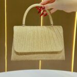 Festival Gold Crinkle Handbag - Party Must-Have Dressy Clutch, Elegant Shoulder Bag For Banquet And Evening - View 1